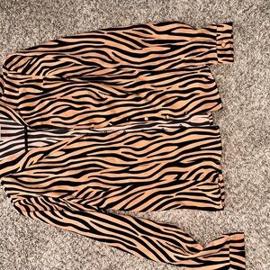 Zebra Print Button-Up Blouse (Villa)